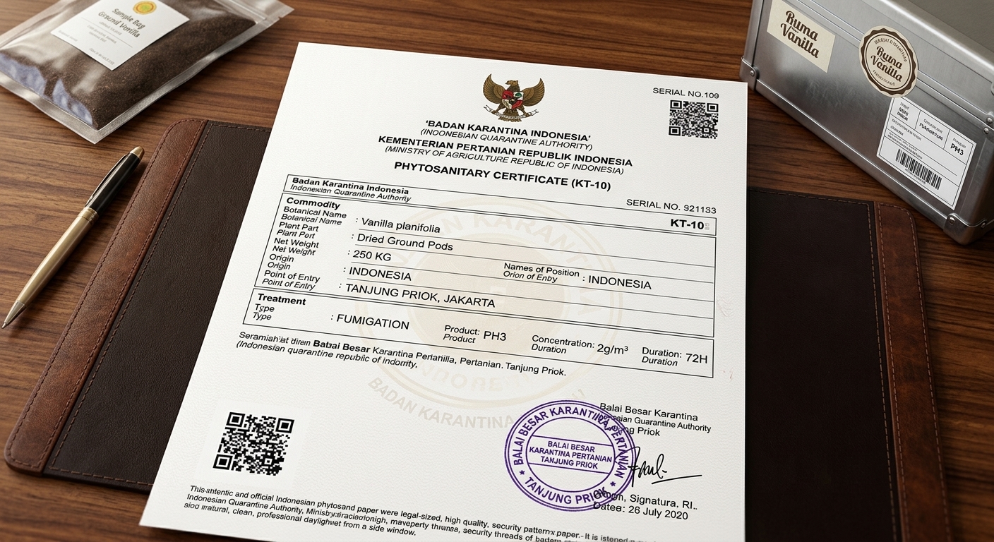 Official Indonesian Quarantine Phytosanitary Certificate (KT-10) - PT. Bumi Ruma Nusantara